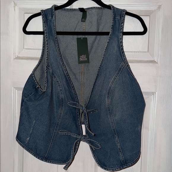 wild fable Tops - Wild Fable Blue Denim Tie-Front Vest